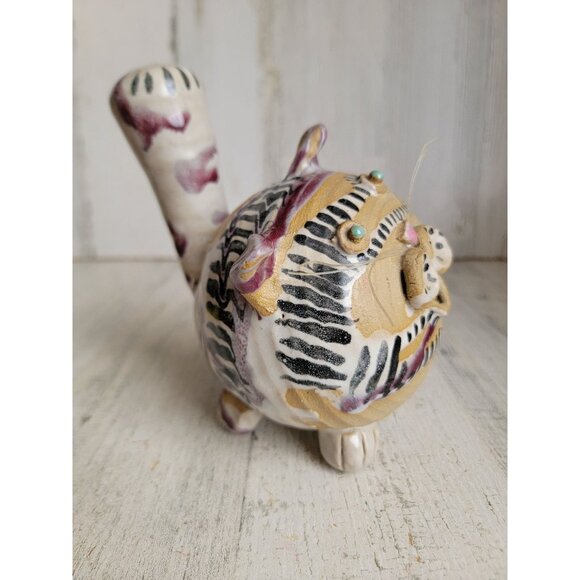 Studio art low maintenance cat purple striped kitten home decor - Picture 3 of 9